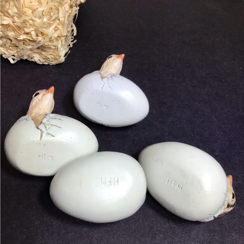 rare Hai Feng Ma sculpture Crate with Hatching Chicks Ward Museum Wildfowl Art - Picture 3 of 4